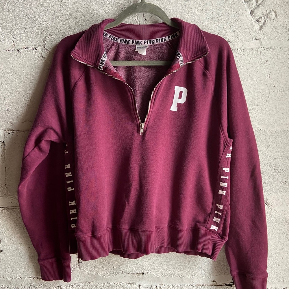 VS PINK Three Quarter Zip Pull Over Sz M